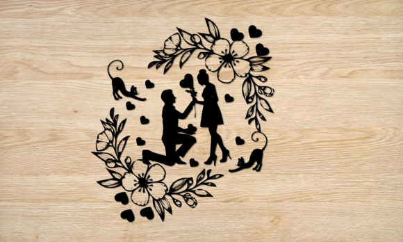 Flowery Valentine's Couple SVG