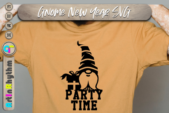 New Year Party Time Gnome Svg