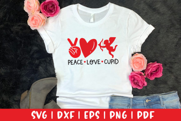 Peace Love Cupid Valentine's Day SVG