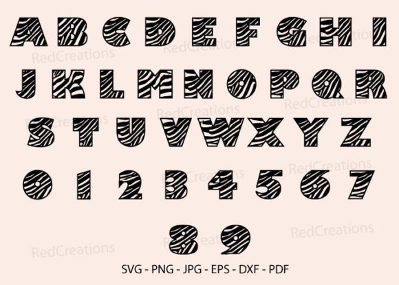 Zebra Letters and Number Svg, Animal